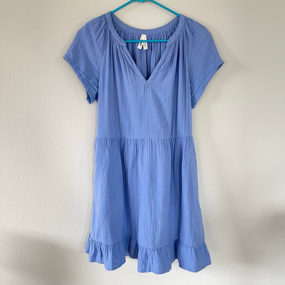 Pact Periwinkle Gauze Breezy Dress (XS)